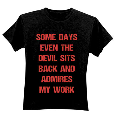 Devil  Admires My Work - GD01 Softstyle Adult T-Shirt Thumbnail