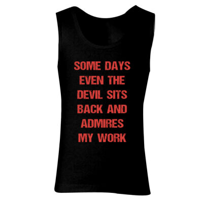 Devil  Admires My Work - GD77 Softstyle® Ladies' Tank Top Thumbnail