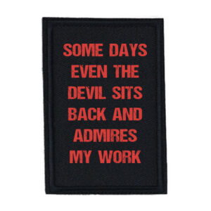 Devil  Admires My Work - PR01 Portrait 8cm x 12cm Rectangle Sew-On Patch Thumbnail