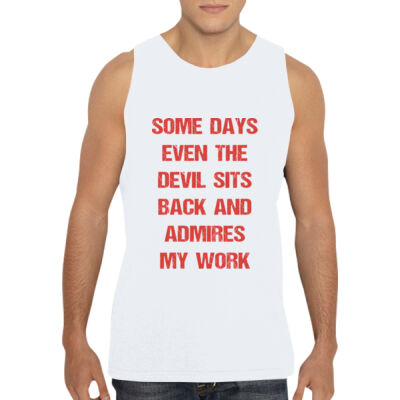 Devil  Admires My Work - GD12 Softstyle® Adult Tank Top Thumbnail
