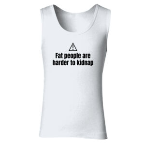 Fat People Are Harder To Kidnap - GD77 Softstyle® Ladies' Tank Top Thumbnail
