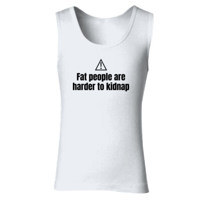 Fat People Are Harder To Kidnap - GD77 Softstyle® Ladies' Tank Top Thumbnail