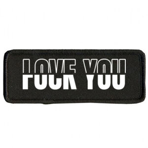 Love You Fuck You - PR03 12cm x 4cm Rectangle Sew-On Patch Thumbnail