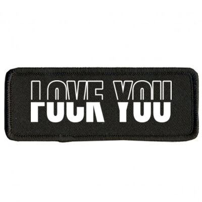 Love You Fuck You - PR03 12cm x 4cm Rectangle Sew-On Patch Thumbnail
