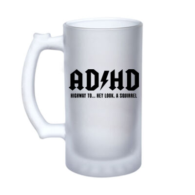 ADHD - Highway To... - 16oz Frosted Glass Beer Stein Thumbnail
