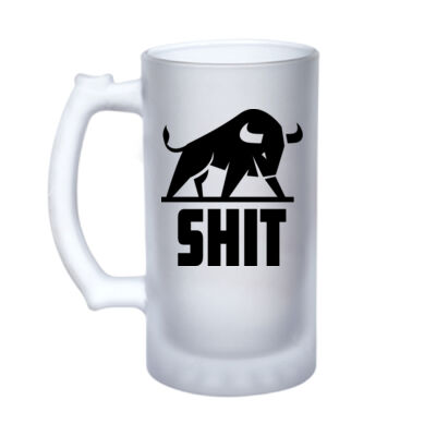 Bull Shit - 16oz Frosted Glass Beer Stein Thumbnail