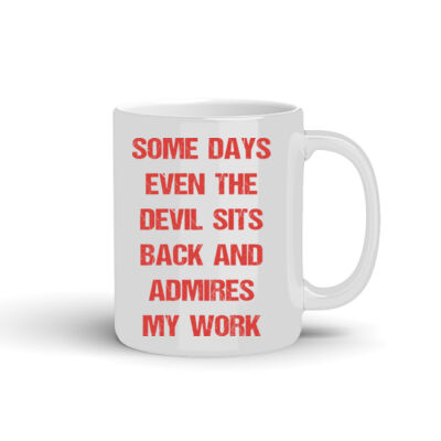 Devil Admires My Work - 10oz Coffee Mug Thumbnail